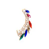 Zinc Alloy Stud Earring with ABS Plastic Pearl & Resin Rhinestone high quality plated fashion jewelry & for woman Sold By PC