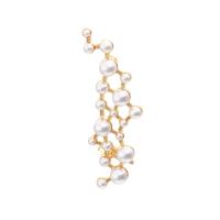 Zinc Alloy Stud Earring with ABS Plastic Pearl high quality plated fashion jewelry & for woman golden Sold By PC