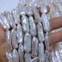 Biwa kultivierte Süßwasserperlen, Perlen, Unregelmäßige, DIY, weiß, 8x20mm, verkauft per ca. 15 ZollInch Strang