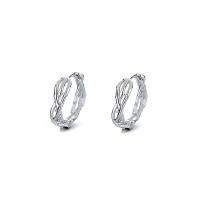 Brass Huggie Hoop Earring for woman platinum color nickel lead & cadmium free Sold By Pair