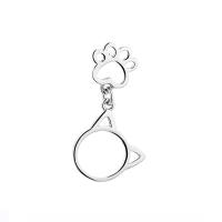 Brass Drop Earring, Cat, for woman & hollow, platinum color, nickel, lead & cadmium free, 20mm, Sold By Pair