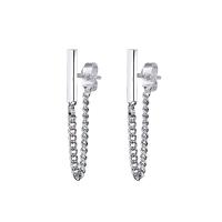 Brass Drop Earring for woman platinum color nickel lead & cadmium free 45mm Sold By Pair
