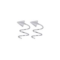 Brass Stud Earring Airplane for woman & frosted platinum color nickel lead & cadmium free Sold By Pair