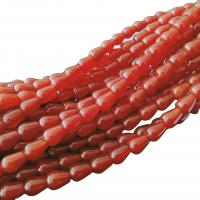 Prirodni Red ahat perle, Red Agate, Suza, uglađen, možete DIY & različite veličine za izbor, crven, 6x9-30mm, Prodano Per 14.96 inčni Strand