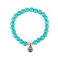 Fashion Turquoise Bracelets Zinc Alloy with turquoise silver color plated Unisex nickel lead & cadmium free 8mm Length 7.1-8.3 Inch Sold By PC