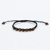 Gemstone Woven Ball Bracelets Polyester Cord with Gemstone & Unisex 6mm Length 6.3-6.7 Inch Sold By PC