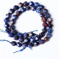 Impression Jasper Beads, Round, polished, Star Cut Faceted & DIY & different size for choice, blue, 8-10mm, Sold Per 14.96 Inch Strand