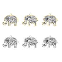 Acier inoxydable animaux Pendentifs, Acier inoxydable 304, éléphant, Placage galvanique, bijoux de mode & avec strass, plus de couleurs à choisir, 26x18mm, Vendu par PC
