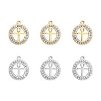 Stainless Steel Pendants 304 Stainless Steel Cross Galvanic plating fashion jewelry & with rhinestone Sold By PC