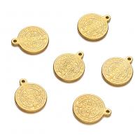 Stainless Steel Pendants 304 Stainless Steel Round Galvanic plating fashion jewelry 16mm Sold By PC