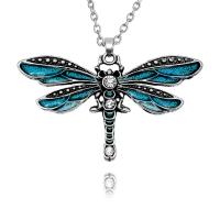 Tibetan Style Sweater Chain Necklace, with enamel, Dragonfly, fashion jewelry, more colors for choice, 73x42x6mm, Length:32 cm, Sold By PC