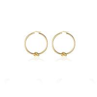Brass Hoop Earring, Vacuum Plating, for woman, golden, 45x9mm, Sold By PC