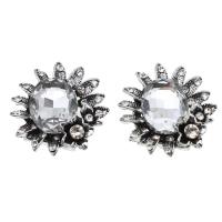 Iron Button Findings, with rhinestone, silver color, 42mm, 10PCs/Bag, Sold By Bag