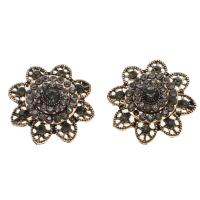 Iron Button Findings, Flower, antique gold color, 33mm, 10PCs/Bag, Sold By Bag