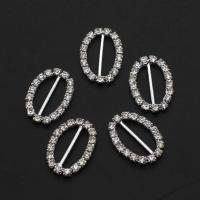 Iron Bracelet Findings, with rhinestone, silver color, 20mm, 50PCs/Bag, Sold By Bag