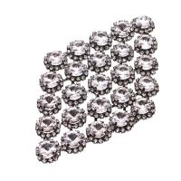 Iron Brooch Findings, Rhombus, with rhinestone, silver color, 142mm, 50PCs/Bag, Sold By Bag