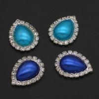 Brass Cabochon, with Plastic Pearl, Teardrop, with rhinestone, more colors for choice, 24mm, 50PCs/Bag, Sold By Bag