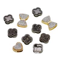 Tibetan Style Button Findings, with Rhinestone Clay Pave, mixed colors, 19mm, 50PCs/Bag, Sold By Bag