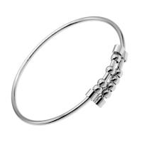 Brass Cuff Bangle, for woman, silver color, 65mm, 10PCs/Bag, Sold By Bag