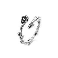 Sárgaréz Mandzsetta Finger Ring, Állítható & a nő, ezüst, 17mm, Által értékesített PC