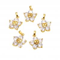 Cubic Zirconia Micro Pave Brass Pendant, Star, micro pave cubic zirconia, golden, 19mm, 10PCs/Bag, Sold By Bag