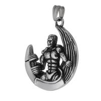 Stainless Steel Pendants 316 Stainless Steel fashion jewelry & DIY & Unisex & blacken black Approx 5.5mm Sold By PC