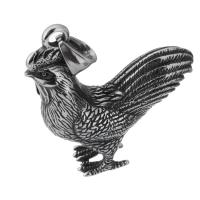 Stainless Steel Animal Pendants, 316 Stainless Steel, Cock, fashion jewelry & DIY & Unisex & blacken, black, 39x46x12mm, Hole:Approx 5mm, Sold By PC