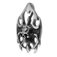 Přívěsky lebka z nerezové oceli, Nerezová ocel 316, módní šperky & DIY & unisex & černat, černý, 31x51x11mm, Otvor:Cca 6mm, Prodáno By PC