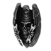 Acciaio inossidabile Skull Ciondoli, 316 acciaio inox, gioielli di moda & DIY & unisex & Annerire, nero, 31x50x20mm, Foro:Appross. 7mm, Venduto da PC