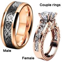 Couple Finger Rings Zinc Alloy plated fashion jewelry & Unisex  & for couple two different colored Approx 5mm Sold By PC