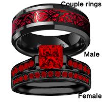 Couple Finger Rings, Tibetan Style, plated, fashion jewelry & Unisex & different size for choice & different styles for choice & for couple & with rhinestone, two different colored, Hole:Approx 5mm, Sold By PC