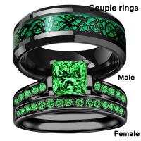 Couple Finger Rings Zinc Alloy plated fashion jewelry & Unisex  & for couple & with rhinestone two different colored Approx 5mm Sold By PC