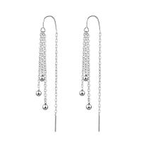 Brass Thread Through Earrings platinum color plated fashion jewelry platinum color nickel lead & cadmium free Sold By Pair