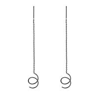 Brass Thread Through Earrings, gun black plated, fashion jewelry, black, nickel, lead & cadmium free, 6x13mm, Length:7.5 cm, Sold By Pair