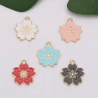 Tibetan Style Enamel Pendants, Oriental Cherry, gold color plated, DIY, more colors for choice, nickel, lead & cadmium free, 18x20mm, 100PCs/Bag, Sold By Bag