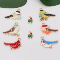 Tibetan Style Enamel Pendants, Bird, gold color plated, DIY & different styles for choice, more colors for choice, nickel, lead & cadmium free, 100PCs/Bag, Sold By Bag