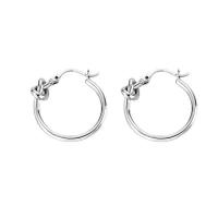 Zinc Alloy Huggie Hoop Earring nickel lead & cadmium free Korean style & for woman silver color plated Donut 28mm Sold By Pair