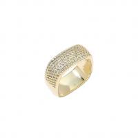 Rhinestone палец кольцо, Латунь, плакирован золотом, разные стили для выбора & Женский & со стразами, не содержит никель, свинец, размер:6.5, продается PC