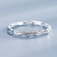 925 Sterling Silver Finger Rings, platinum color plated, for woman, Sold By PC