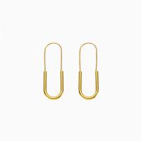 Brass Hoop Earring Paper Clip for woman nickel lead & cadmium free Sold By Pair