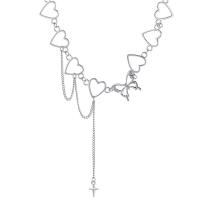 Collar de Aleación de Zinc, con 3.15,2.76inch extender cadena, chapado en color de plata, unisexo & diferentes estilos para la opción, libre de níquel, plomo & cadmio, longitud:aproximado 14.17 Inch, aproximado 13.19 Inch, Vendido por UD