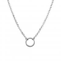 Titanium Steel Necklace, Unisex, silver color, Length:Approx 45 cm, Sold By PC