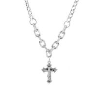 Titanstahl Halskette, unisex & mit Strass, Silberfarbe, Länge:ca. 45 cm, verkauft von PC