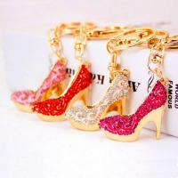 Zinc Alloy Key Clasp with Czech Rhinestone Shoes high quality plated fashion jewelry & enamel Sold By PC