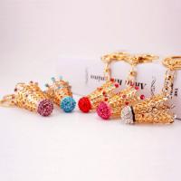 Tibetan Style Key Clasp, with Czech Rhinestone, Badminton, high quality plated, fashion jewelry & Unisex & enamel, more colors for choice, 110x31mm, Sold By PC