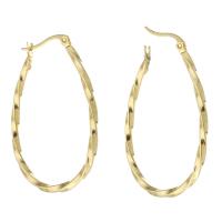 Stainless Steel Hoop Earring, 316 Stainless Steel, Vacuum Plating, 6 pieces & fashion jewelry & for woman, golden, 27x43x2.50mm, 6Pairs/Lot, Sold By Lot