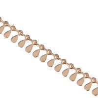 Brass Beading Chains, Teardrop, 14K gold plated, DIY, 7*3mmu30013mm, Sold By m