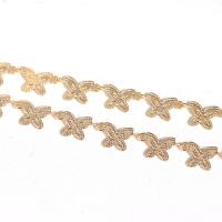 Brass Beading Chains, Butterfly, 14K gold plated, DIY, 7x12mm, Sold By m