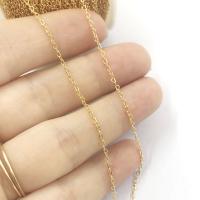 Brass Beading Chains, Heart, 18K gold plated, DIY, 1.50x2mm, Sold By m