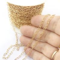 Brass Beading Chains, Heart, 18K gold plated, DIY, 3.30x4.80mm, Sold By m